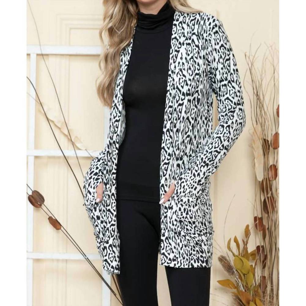 NEW BURGUNDY APPAREL animal print cardigan in black